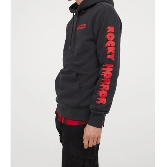 Rocky Horror Picture Show XL Black Sweatshirt Hoodie H&M Divided Cotton Blend - Picture 6 of 9